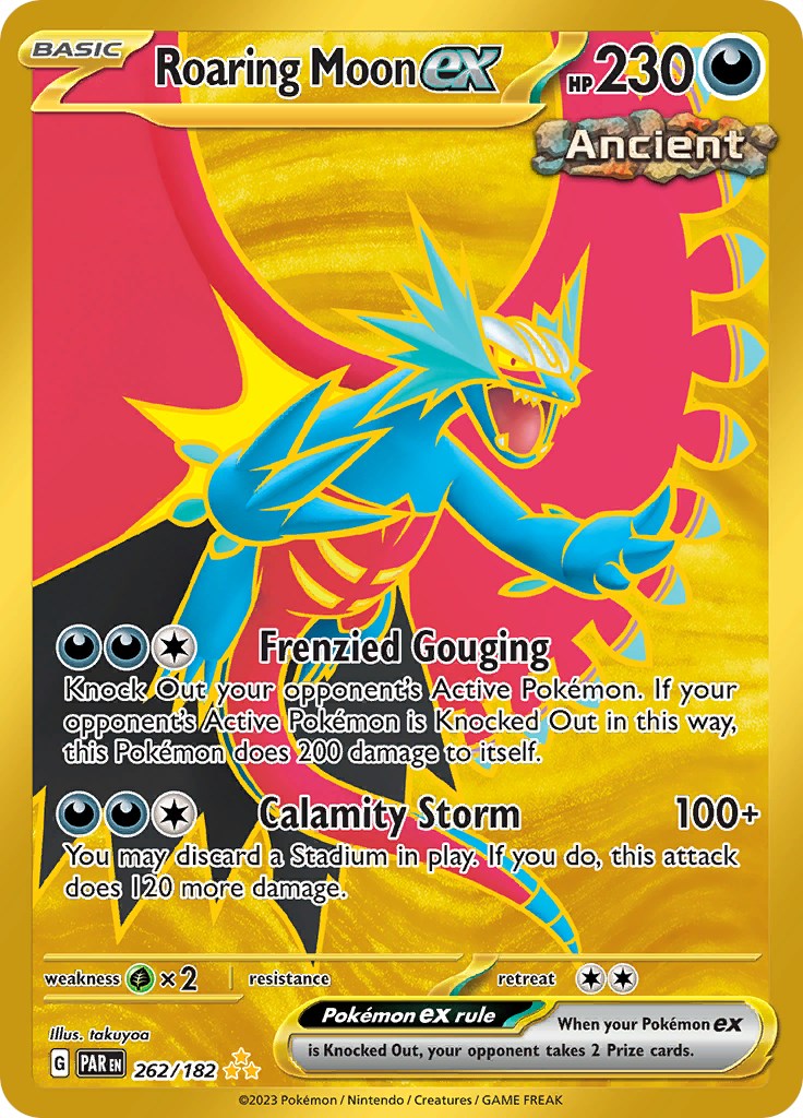 ancient roaring moon pokemon card ex - 262/182 [PAR Card Condition:Near Mint/Mint one piece japanese booster box end display Tapu Koko - ME: