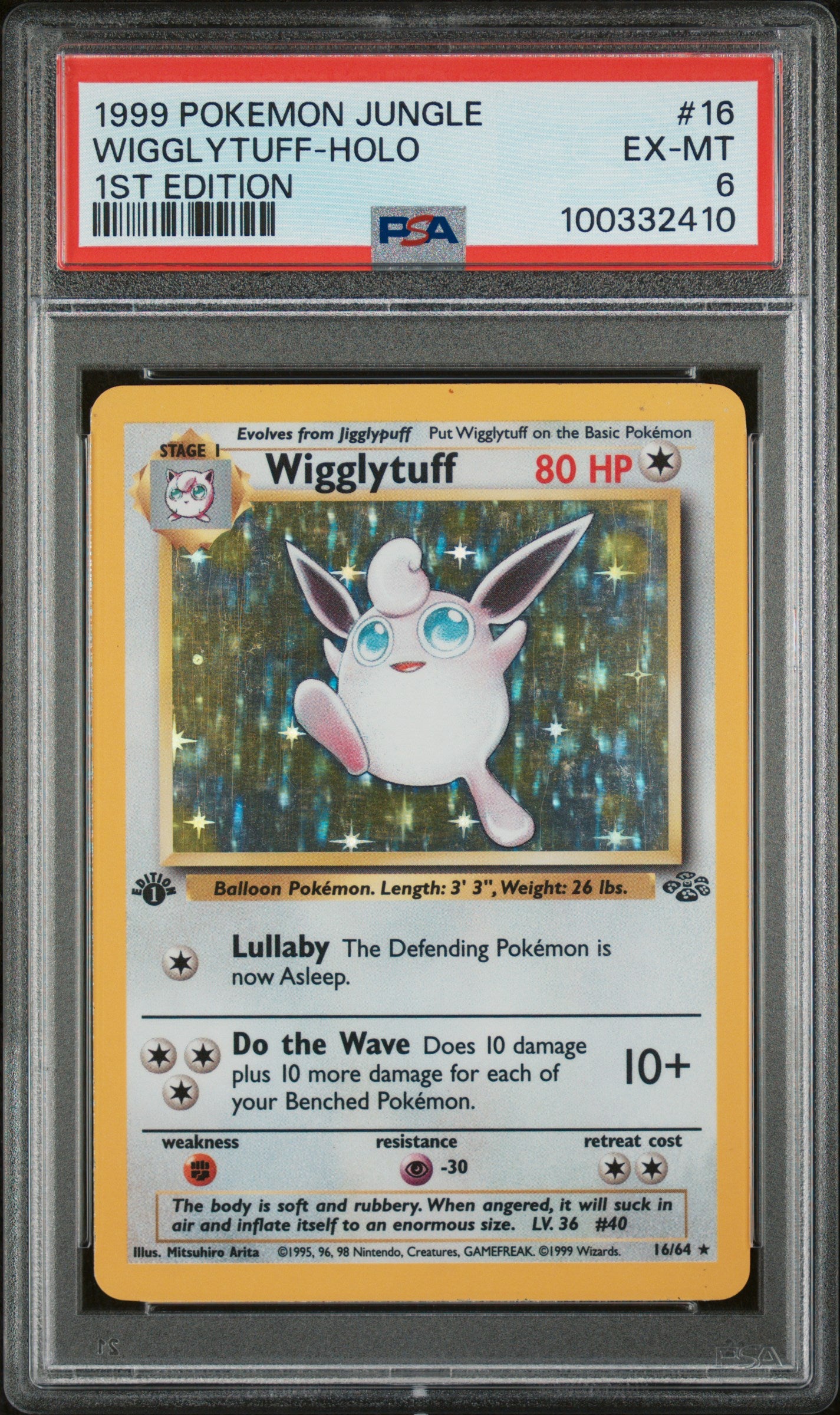 PSA 6 - 1st Edition - Wigglytuff - Holo #16
