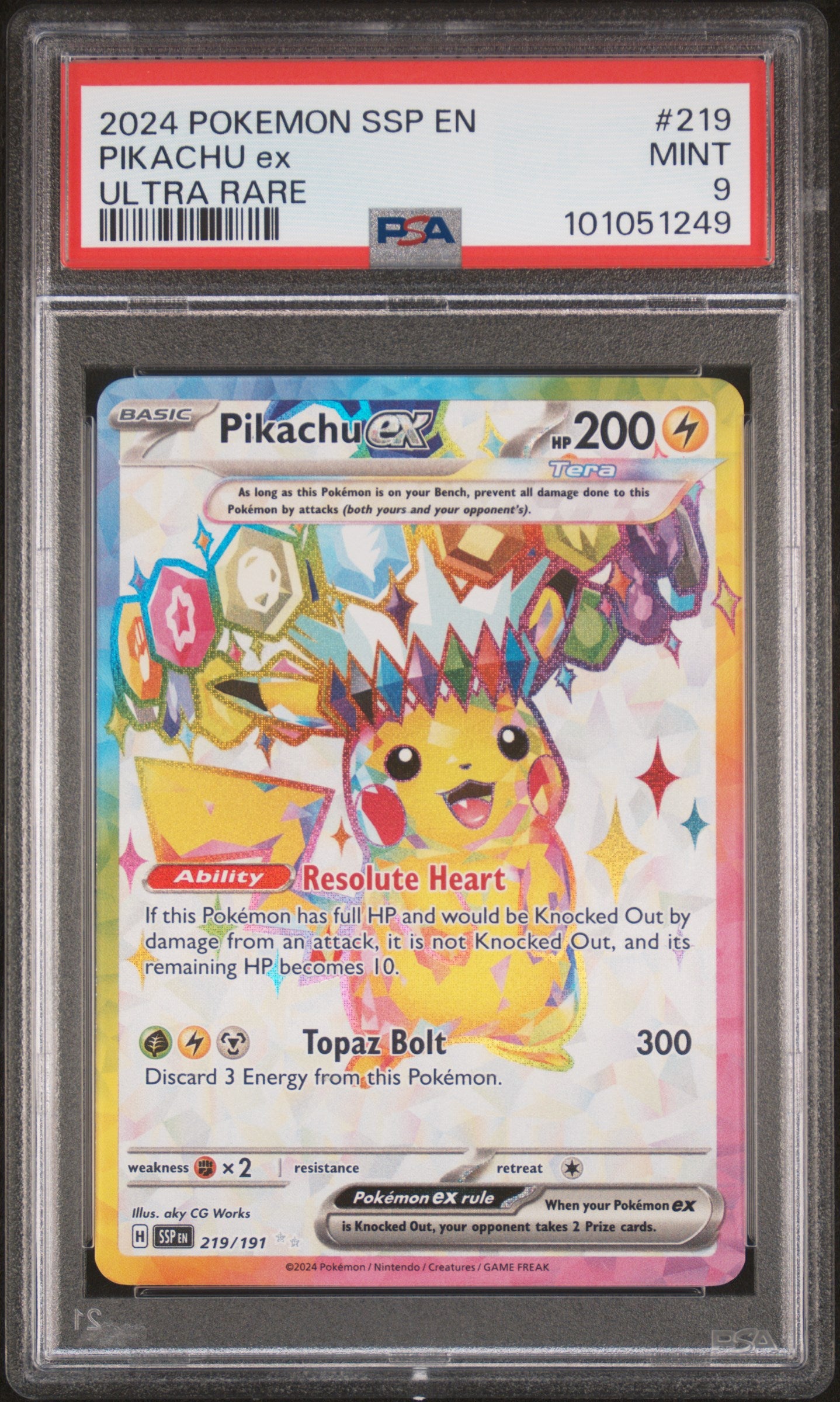 PSA 9 - Ultra Rare - Pikachu EX #219