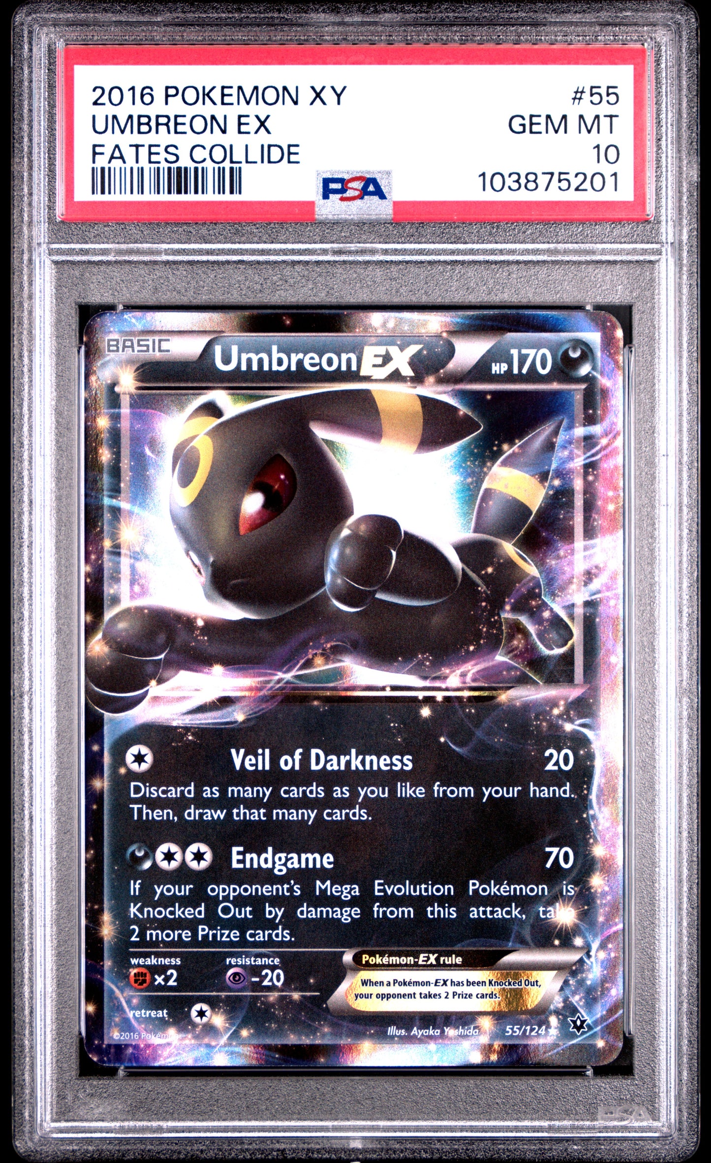 PSA 10 - FATES COLLIDE - UMBREON EX #55
