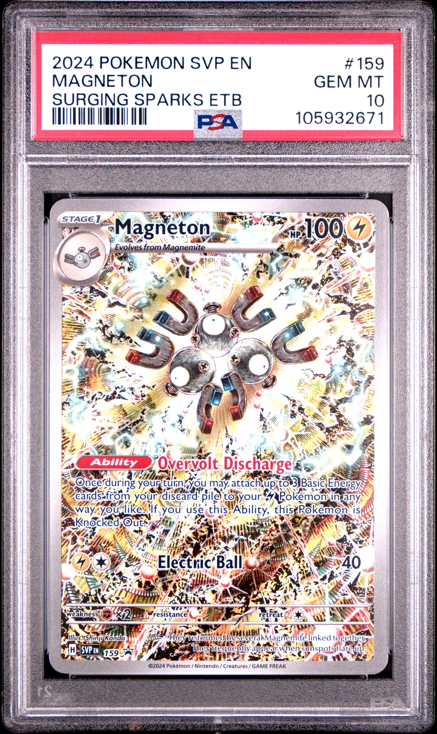 PSA 10 - Surging Sparks ETB - Magneton #159