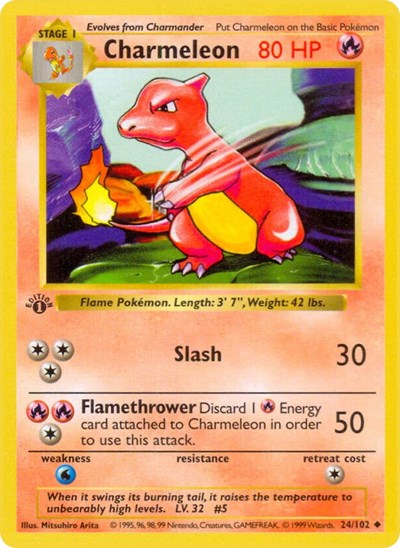 Charmeleon Base Set (Shadowless) (024/102) (Uncommon)