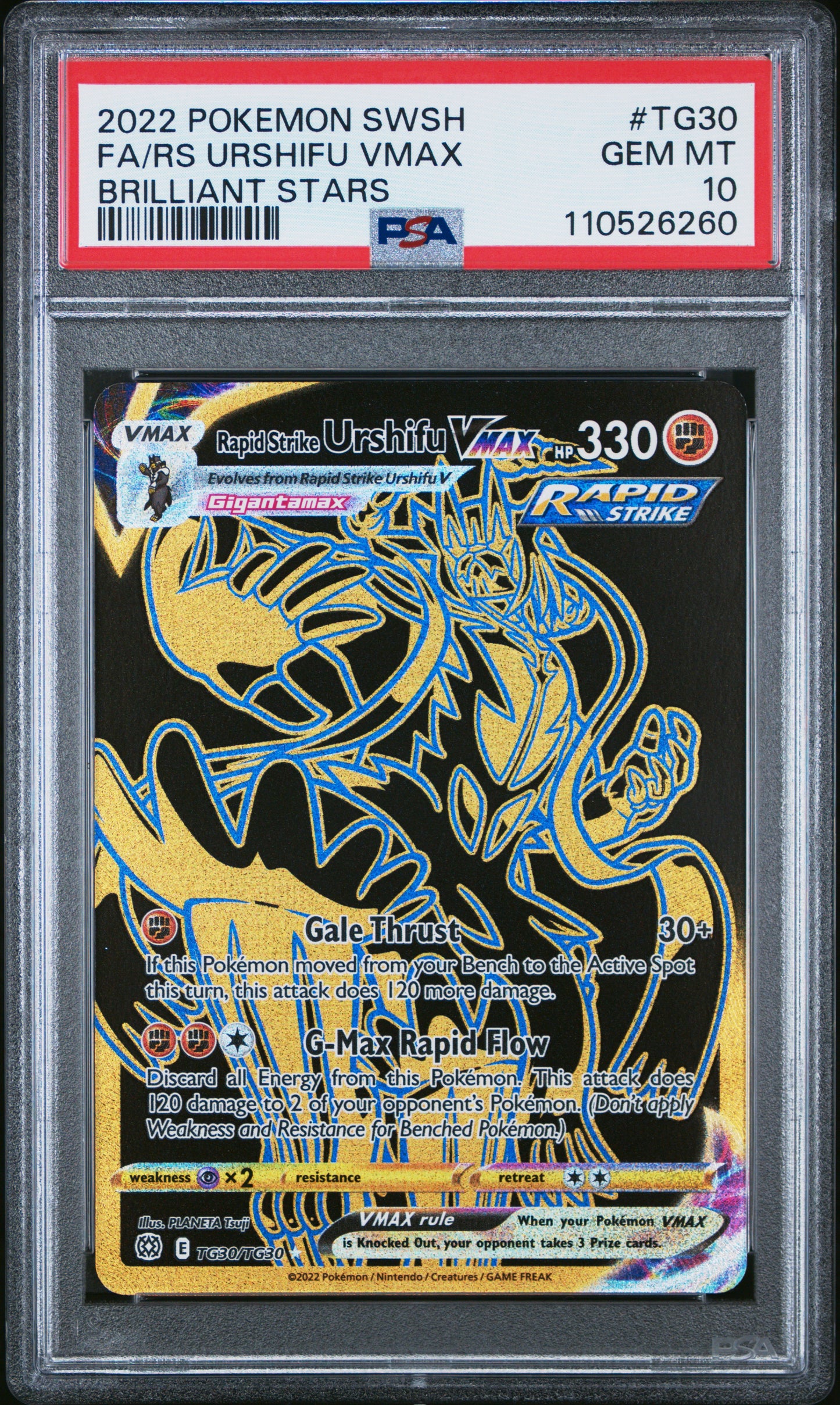 PSA 10 - Brilliant Stars - FA/RS Urshifu VMAX #TG30