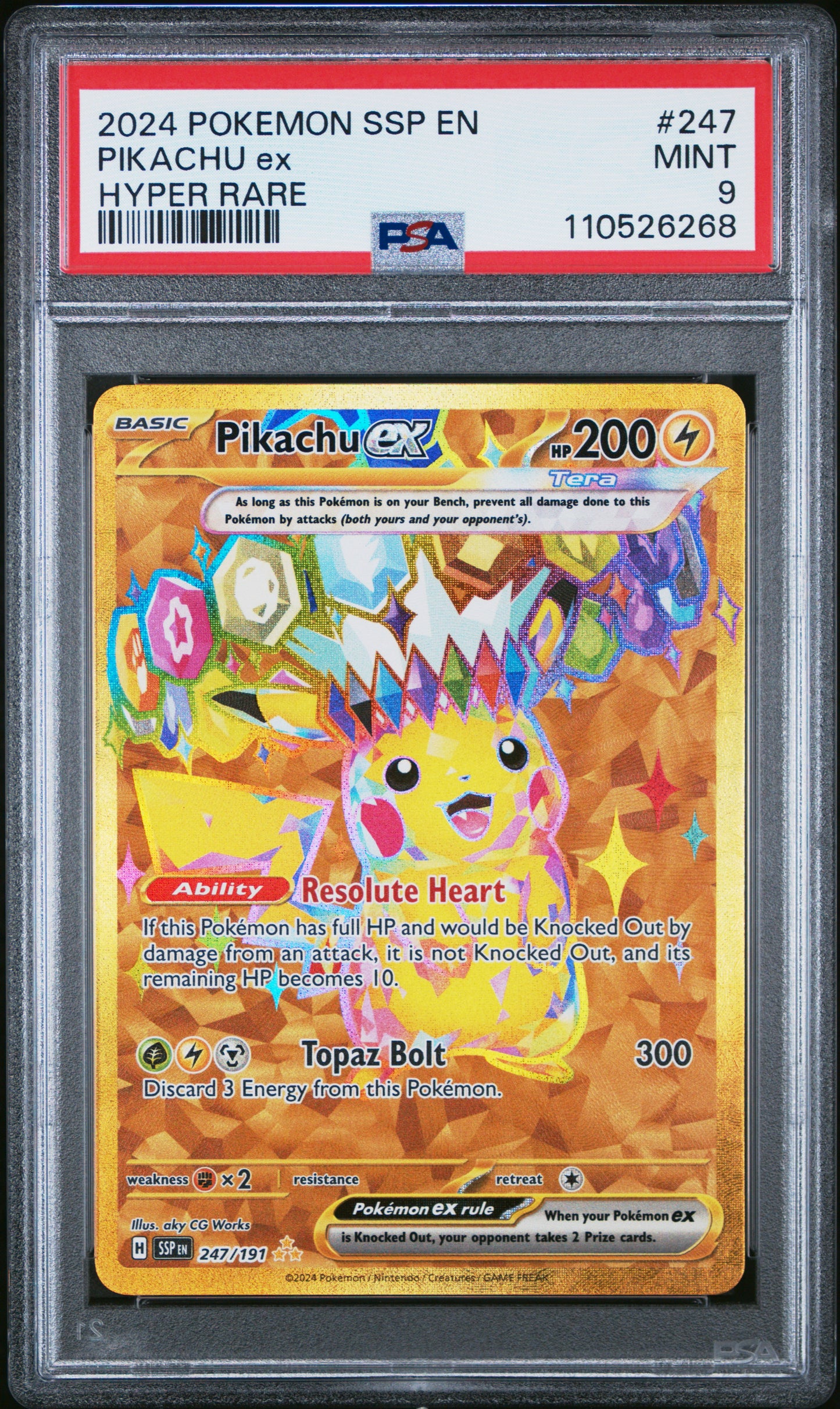 PSA 9 - Hyper Rare - Pikachu EX #247