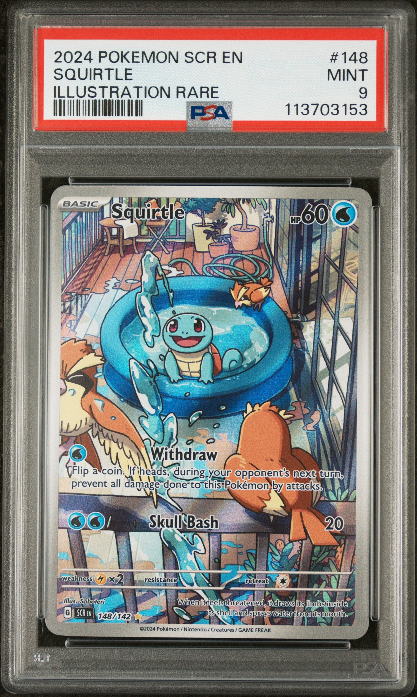 PSA 9 - Illustration Rare - Squirtle #148