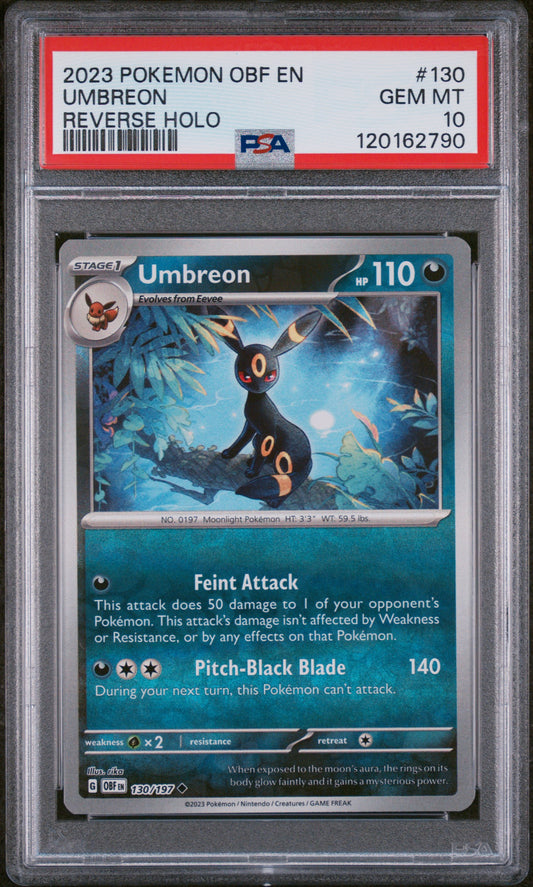PSA 10 - Reverse Holo - Umbreon #130