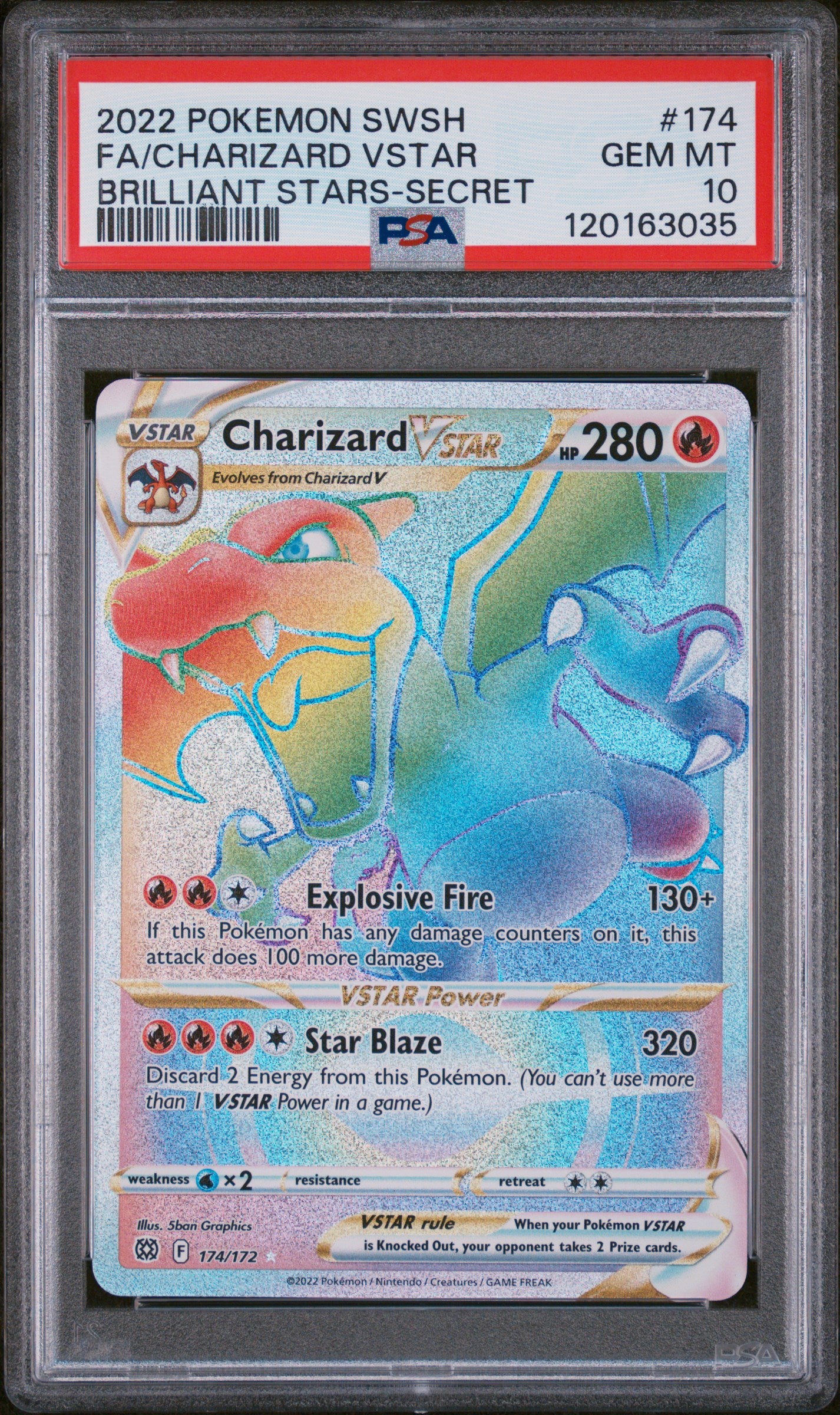 PSA 10 - Brilliant Stars SECRET - FA/Charizard VSTAR #174