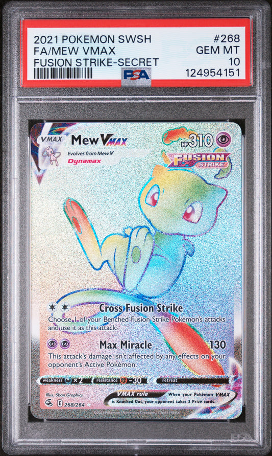 PSA 10 - Fusion Strike Secret - Mew VMAX #268