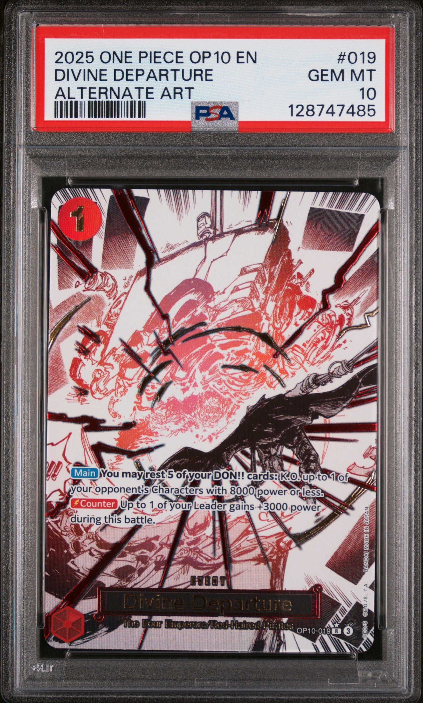 PSA 10 - OP10 EN ALT ART - DIVINE DEPARTURE #019