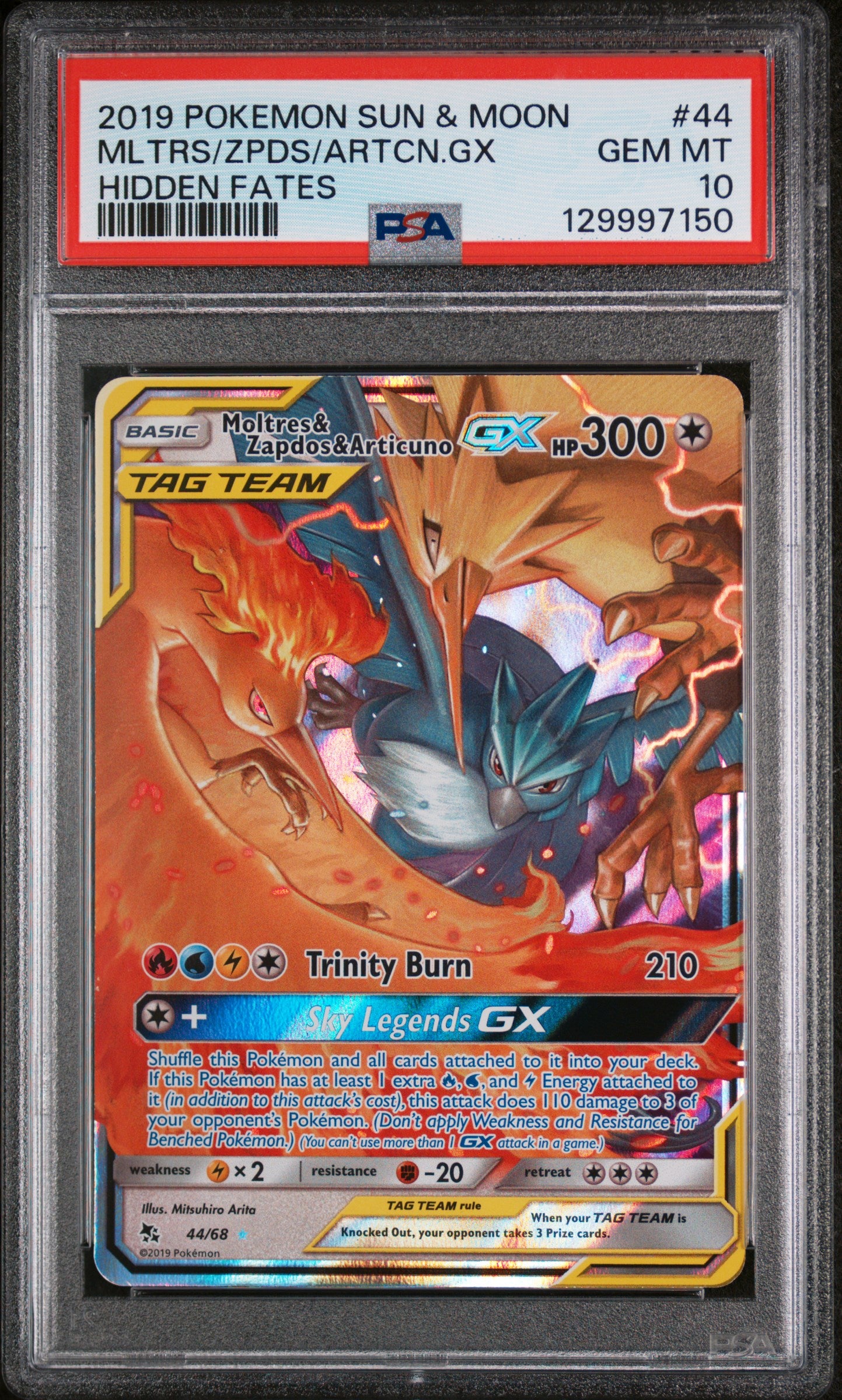 PSA 10 - Hidden Fates - MLTRES/ZPDS/ARTCN GX #44