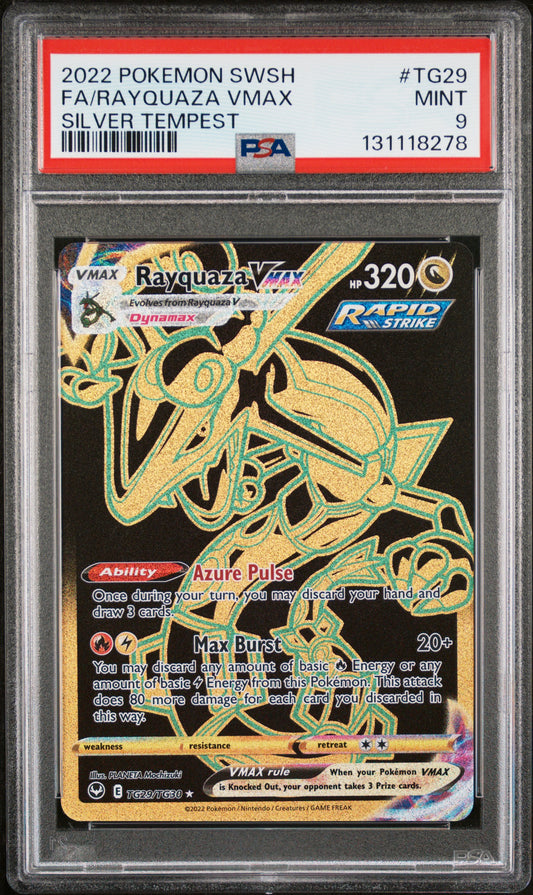 PSA 9 - Silver Tempest - Rayquaza VMax #TG29