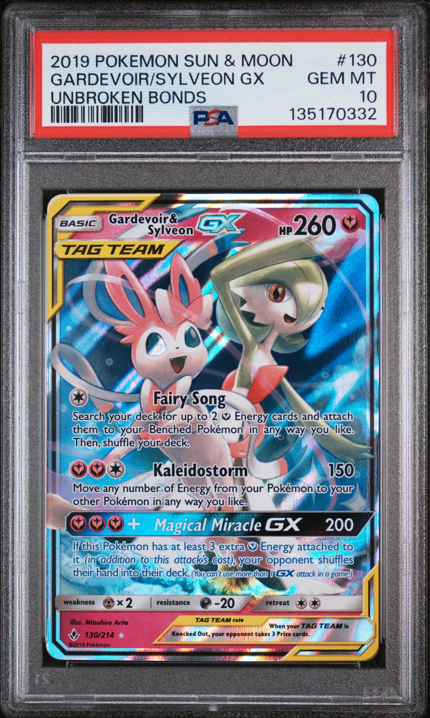 PSA 10 - UNBROKEN BONDS - GARDEVOIR/SYLVEON GX #130