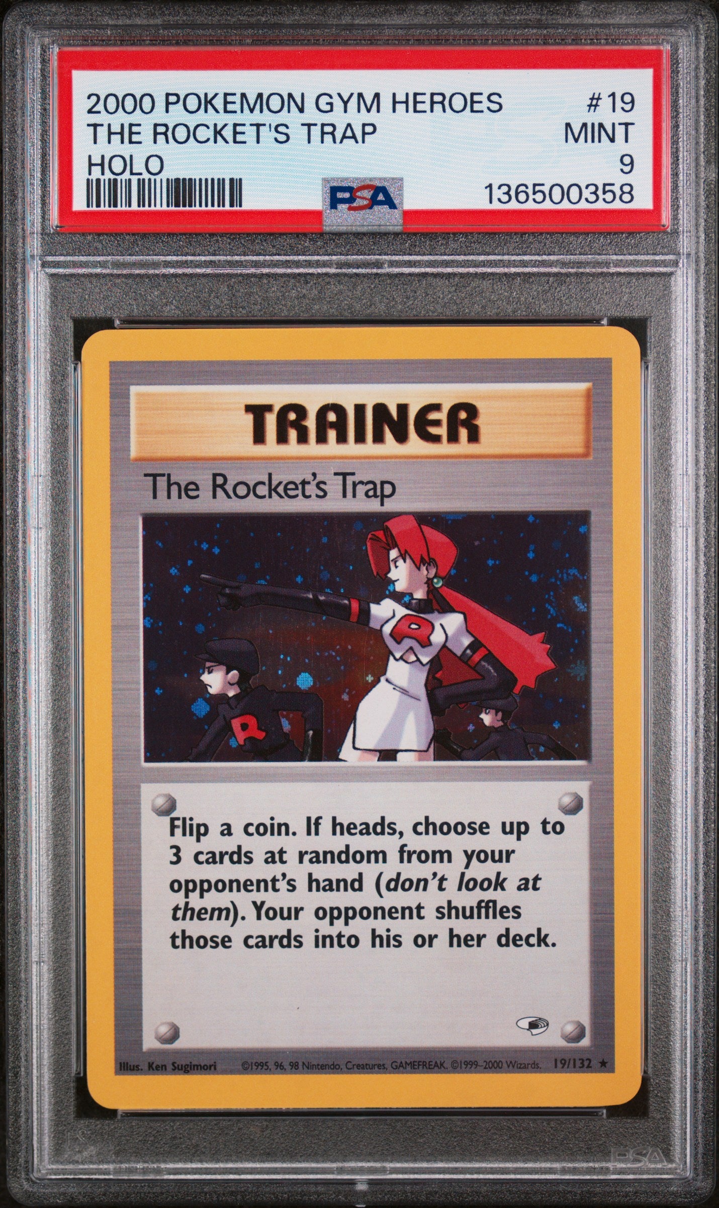 PSA 9 - Holo - The Rocket's Trap #19