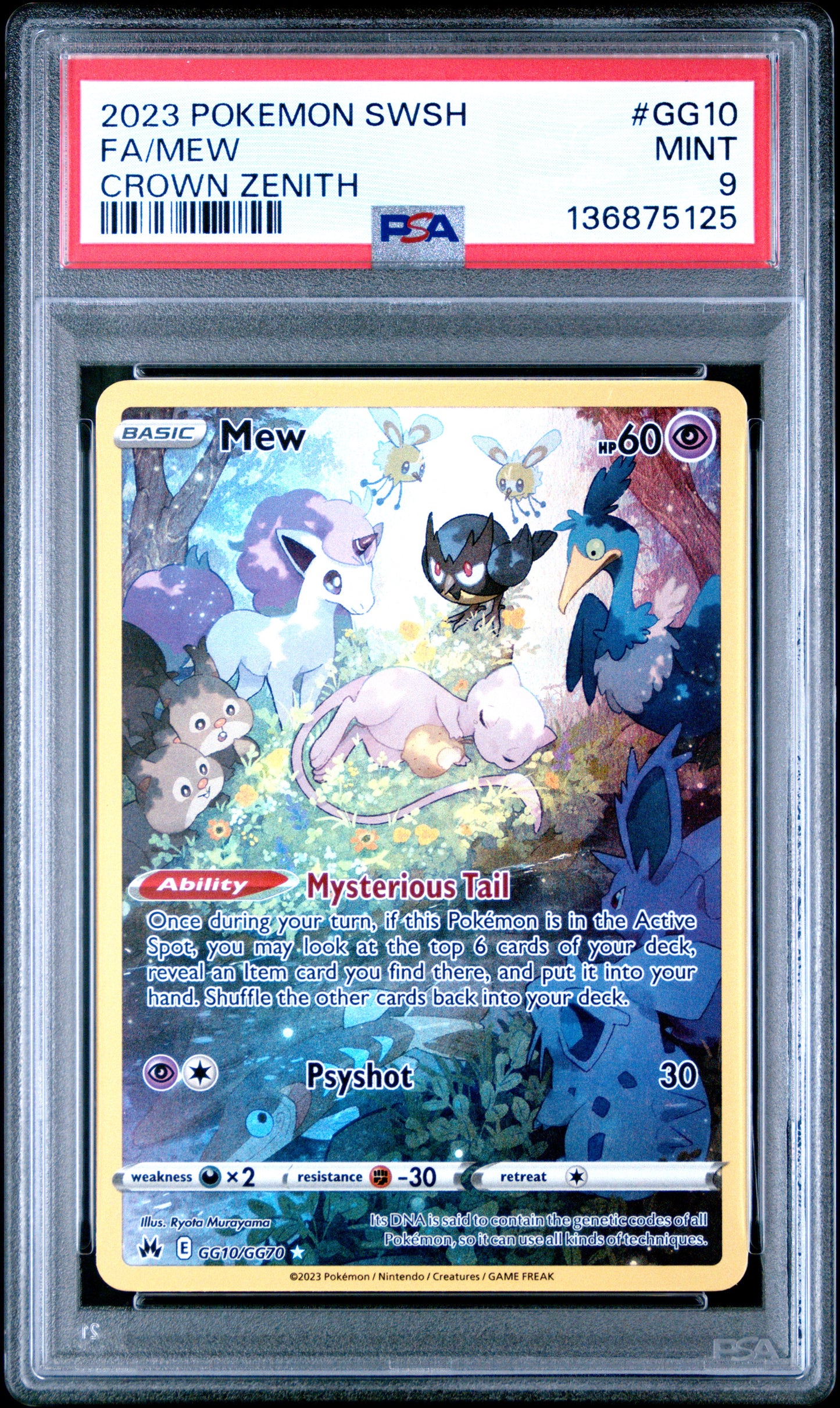 PSA 9 - Crown Zenith - Mew #GG10
