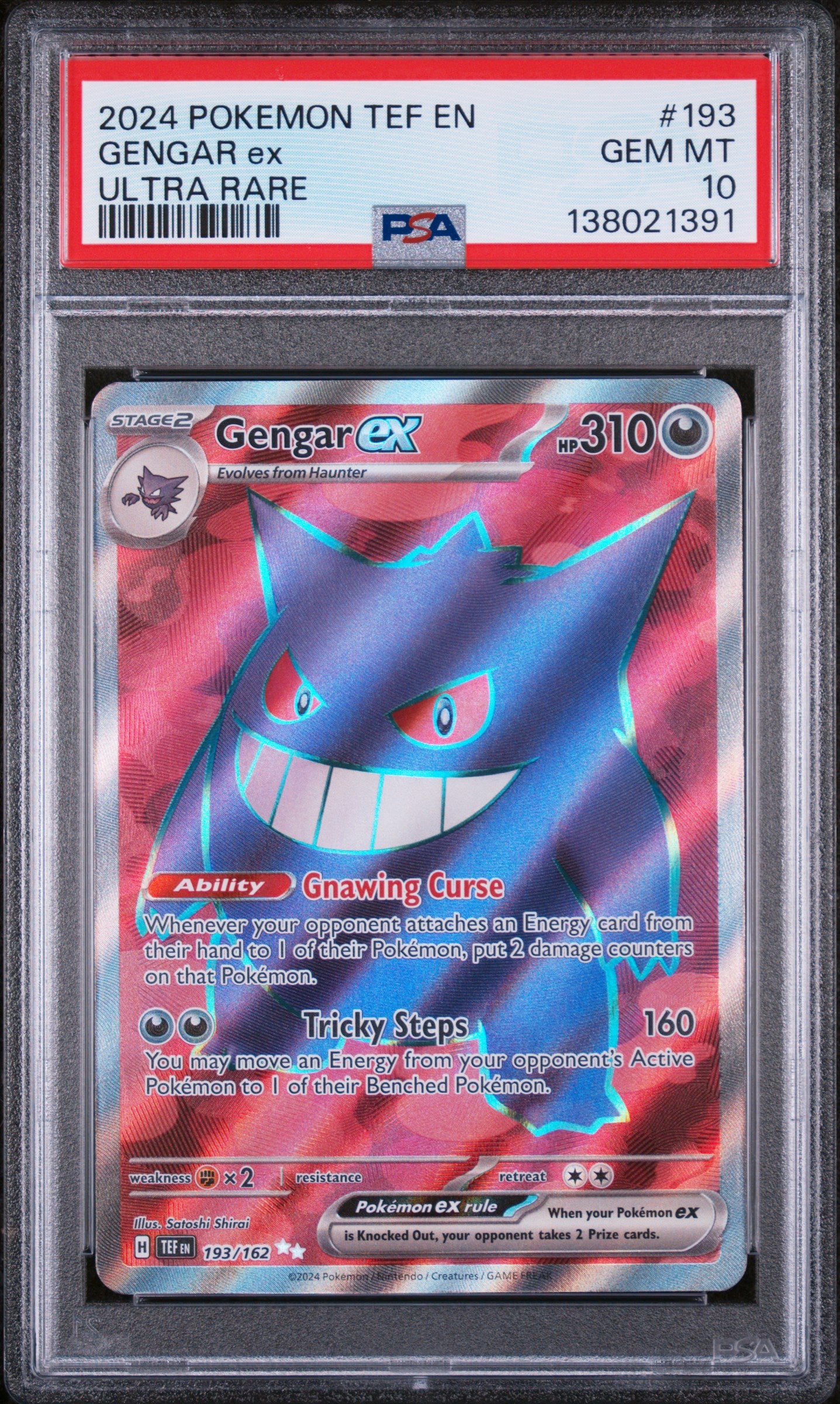 PSA 10 - Ultra Rare TEF - Gengar ex #193