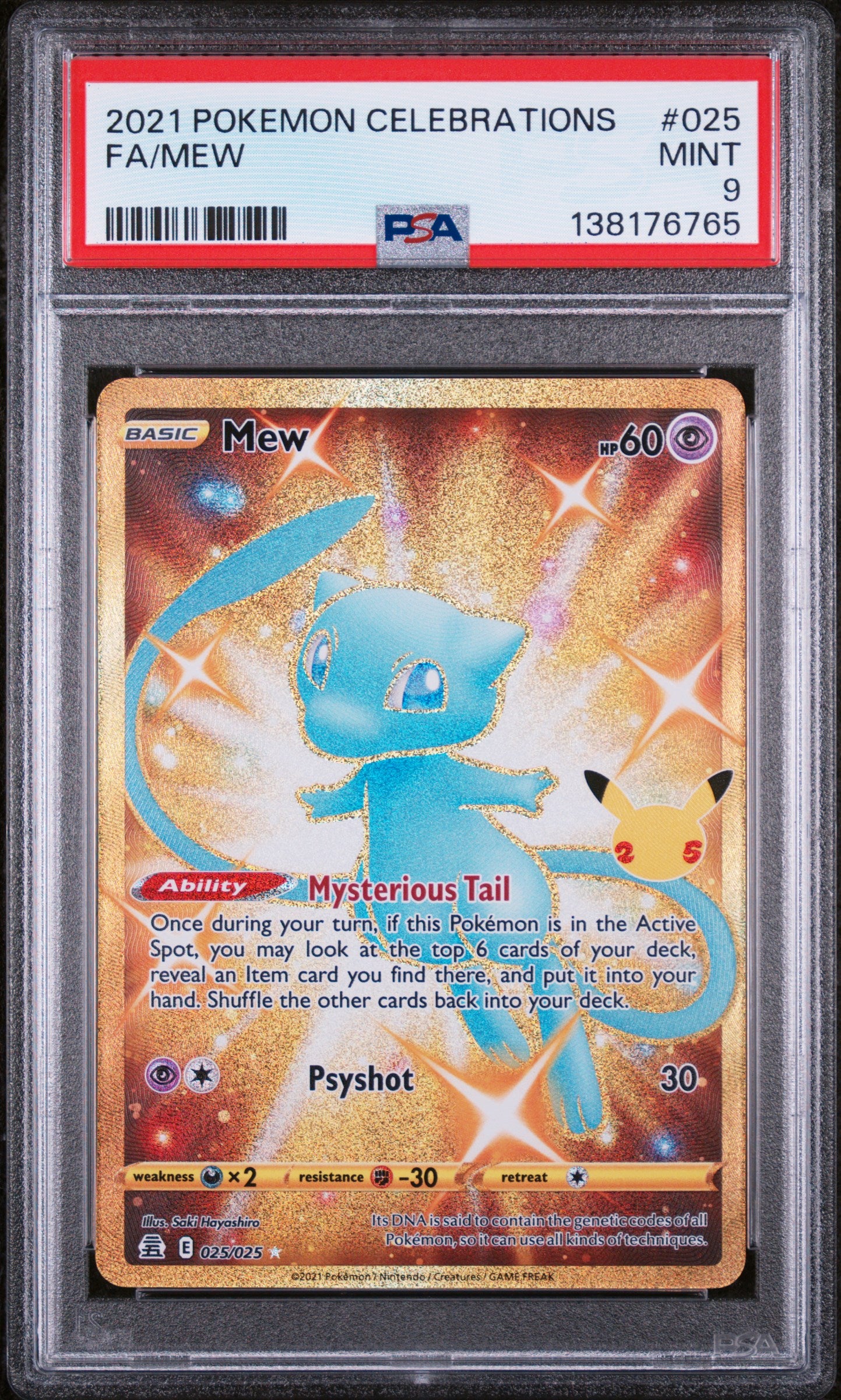 PSA 9 - 25TH CELEBRATIONS - Mew #025