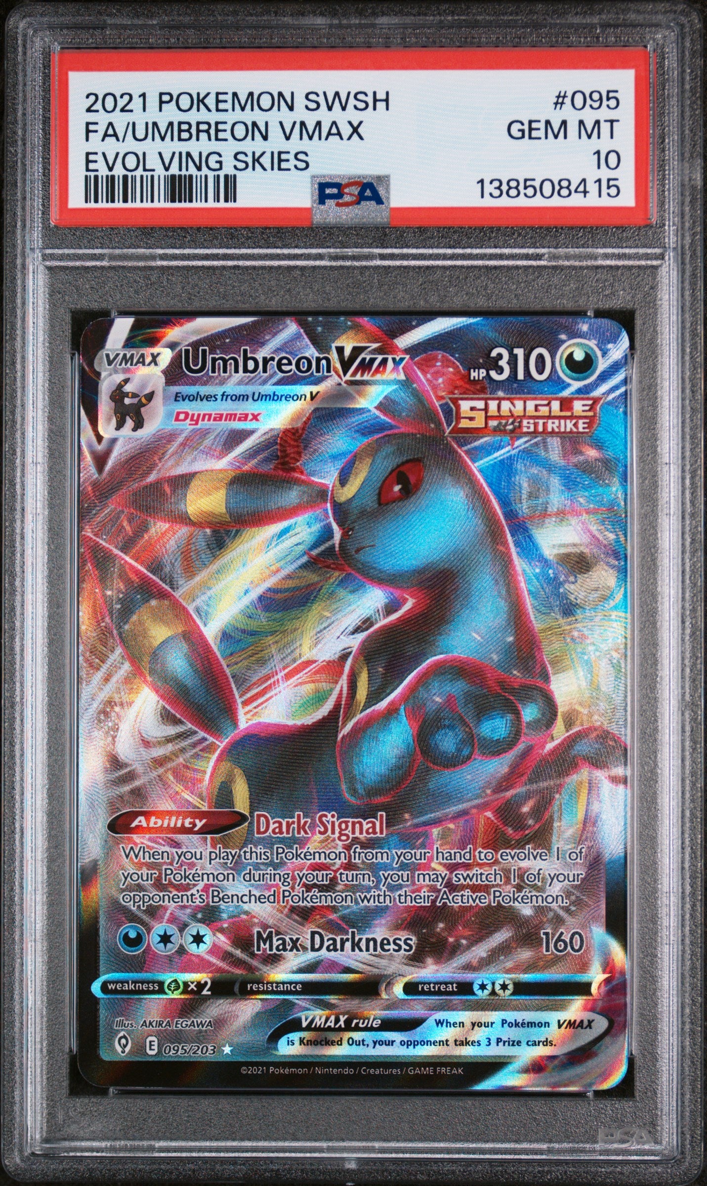 PSA 10 - Evolving Skies - FA/Umbreon VMAX #095