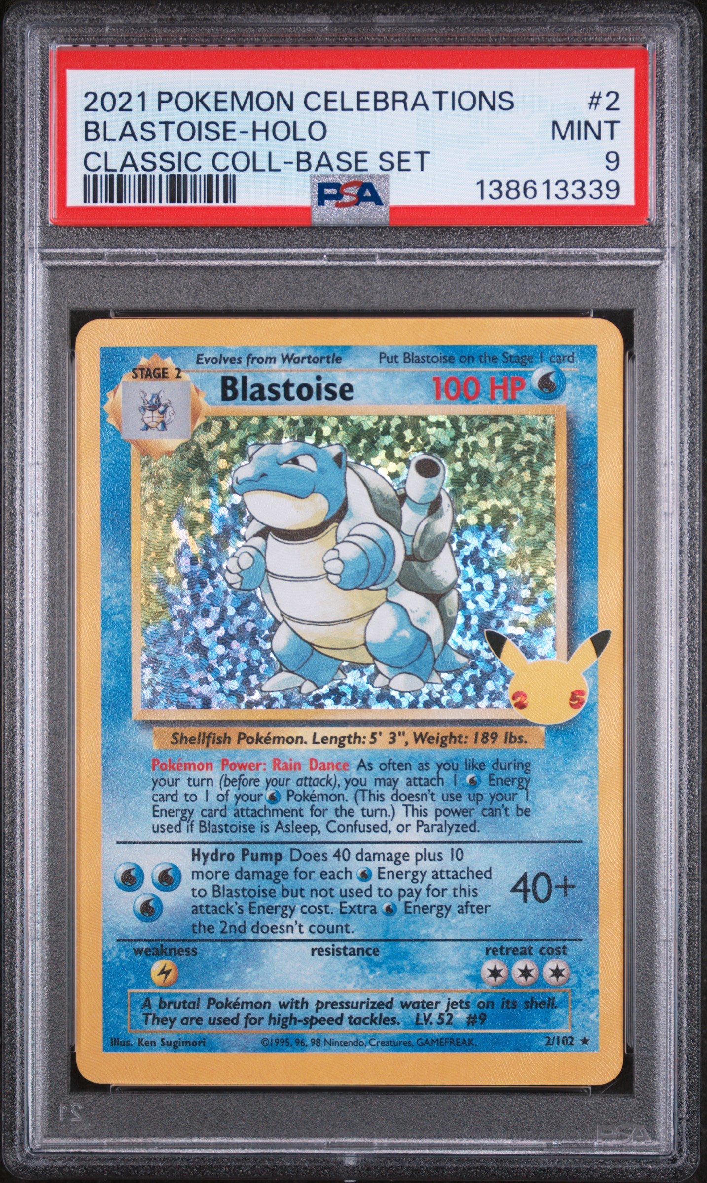 PSA 9 - Pokemon Celebrations 151 - Blastoise #2