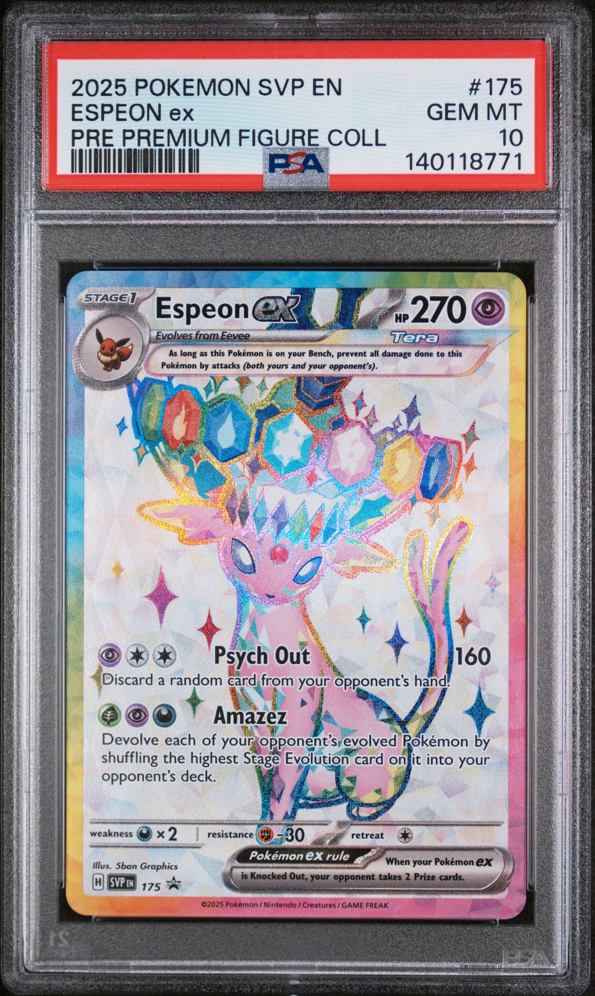 PSA 10 - Pre Premium Figure Coll - Espeon ex #175
