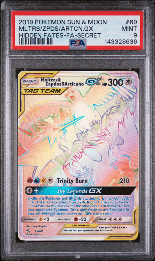 PSA 9 - Hidden Fates - FA - Secret - MLTRS/ZPDS/ARTCN.GX #69