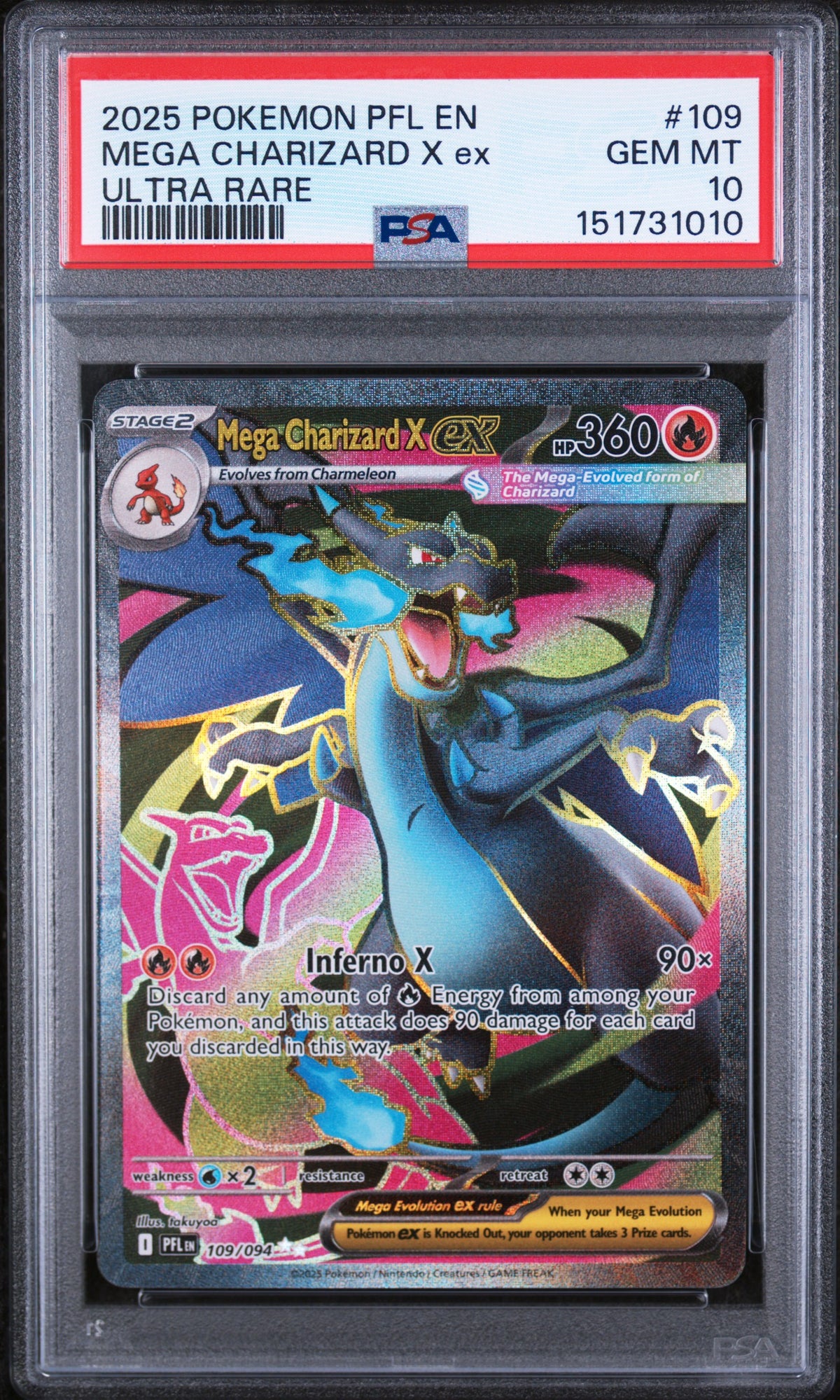 PSA 10 - Ultra Rare - Mega Charizard X ex #109