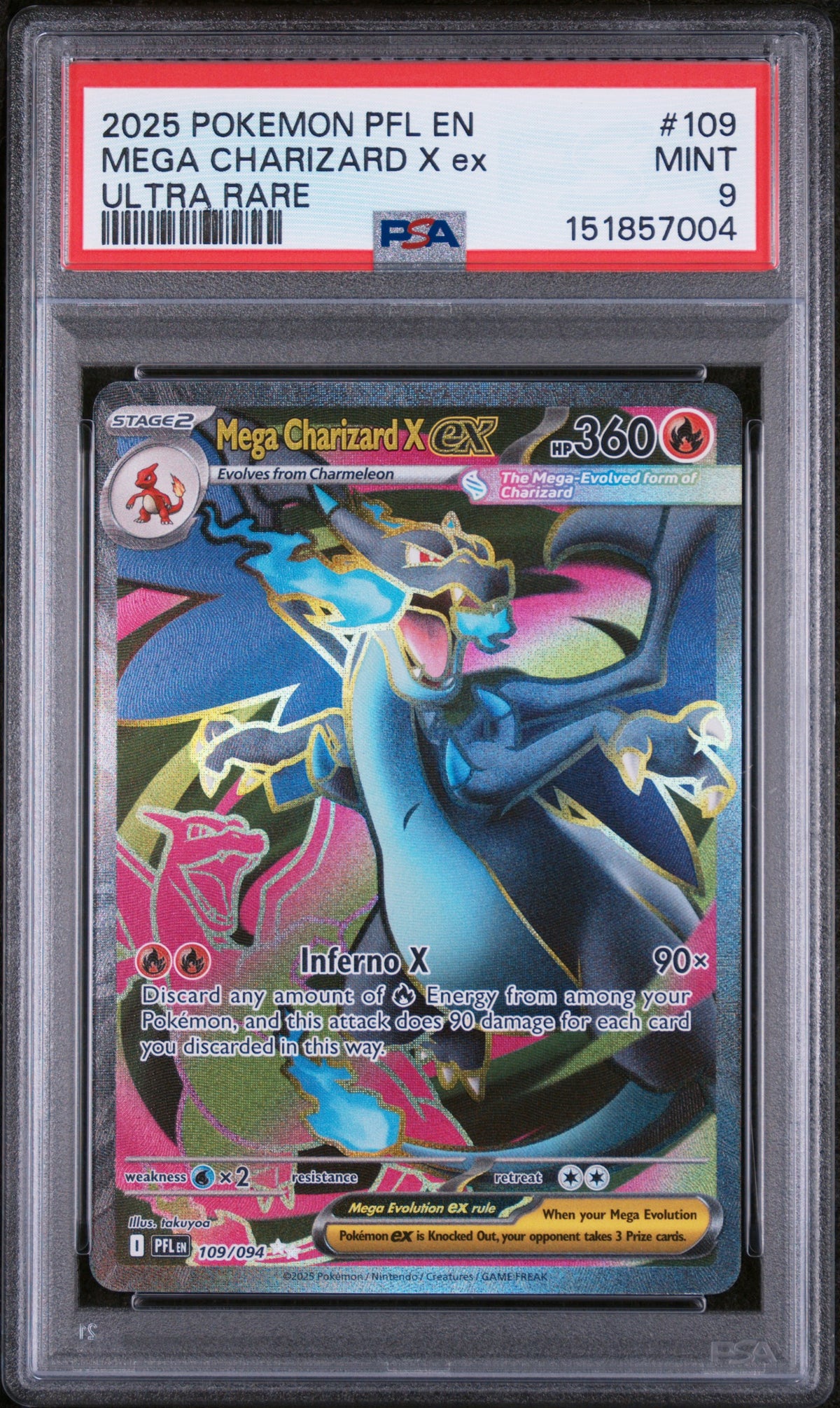 PSA 9 - Ultra Rare - Mega Charizard X ex #109
