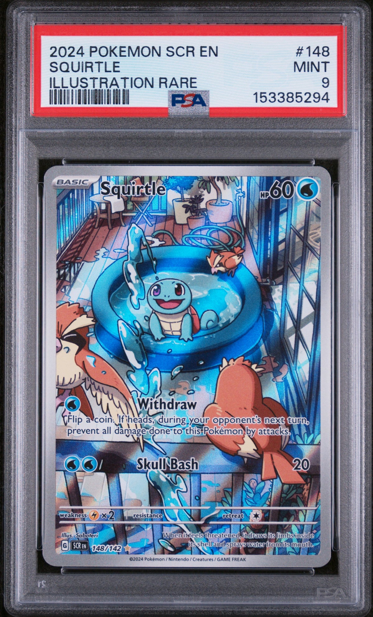 PSA 9 - Illustration Rare - Squirtle #148