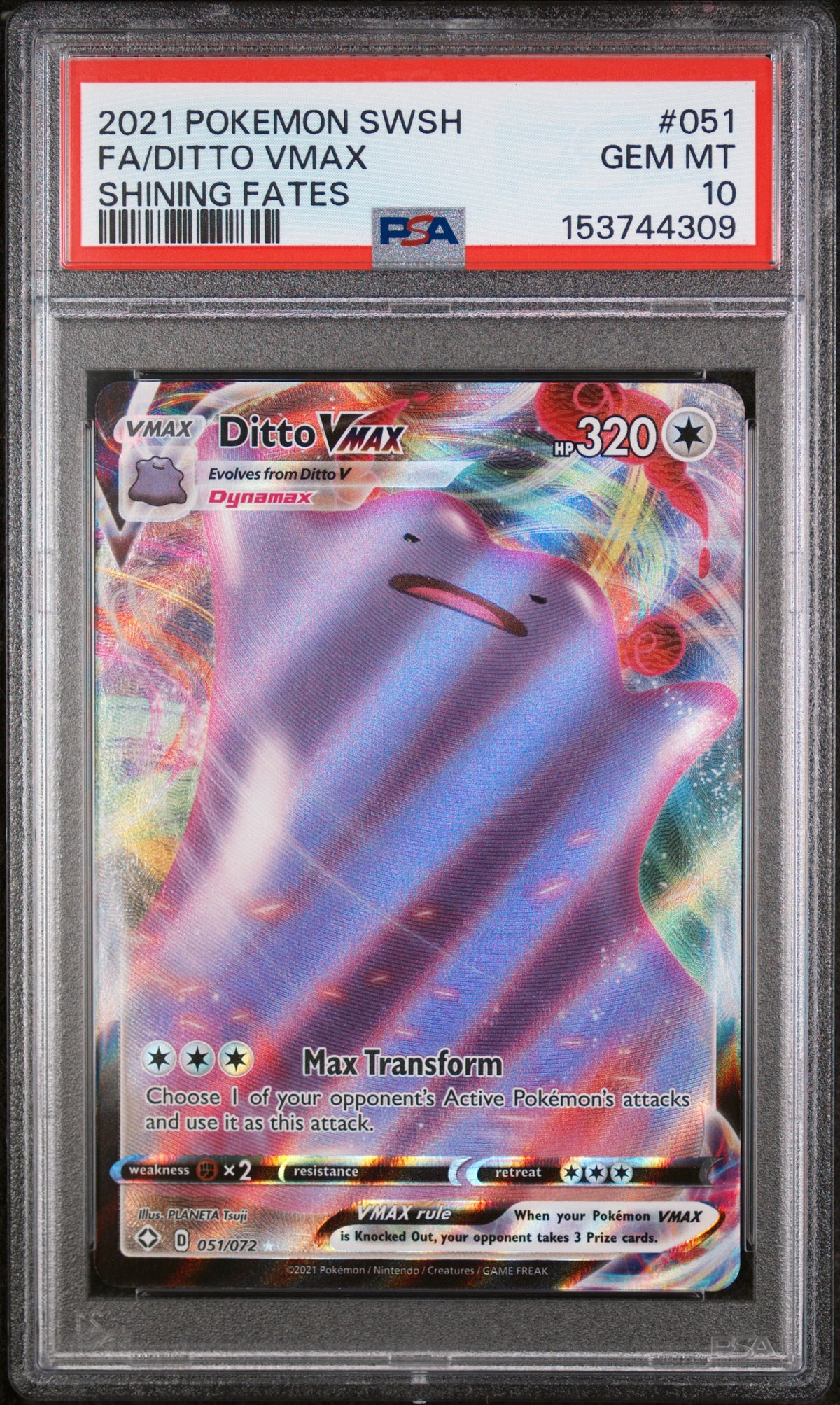 PSA 10 - Shining Fates - Ditto VMAX #051