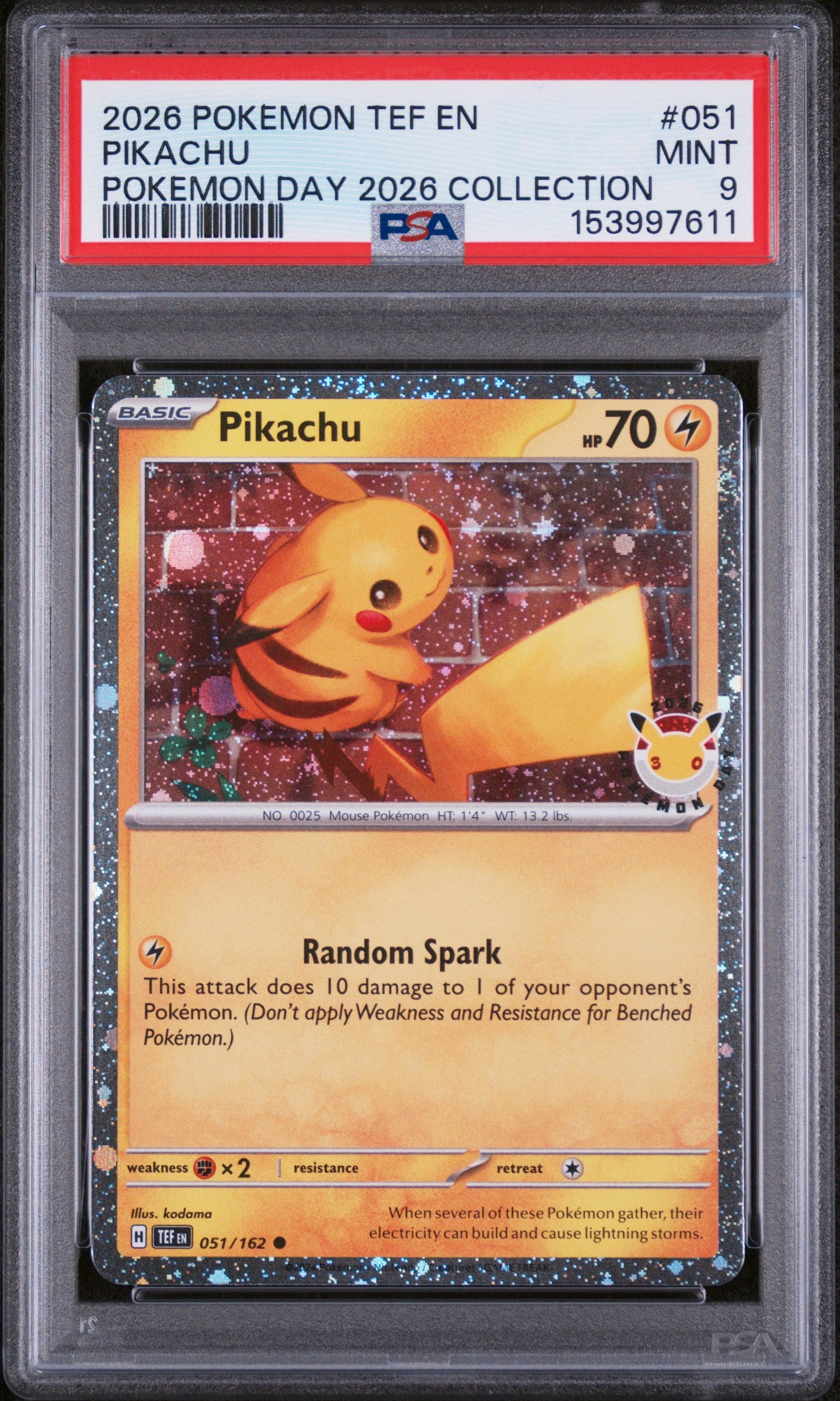 PSA 9 - Pokemon Day 2026 Collection - Pikachu #051