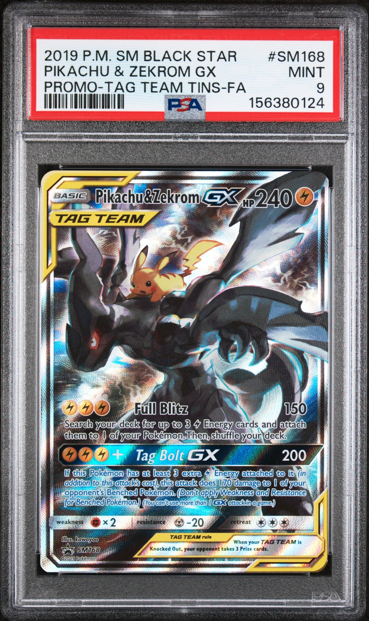 PSA 9 - Promo - Tag Team Tins - Pikachu & Zekrom GX #SM168