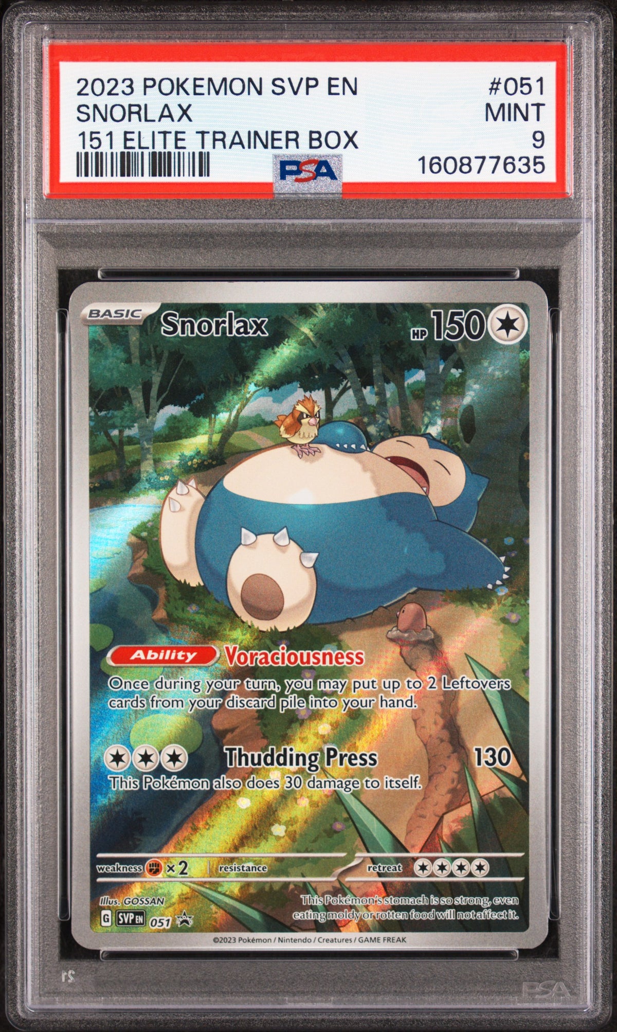 PSA 9 - 151 Elite Trainer Box - Snorlax #051