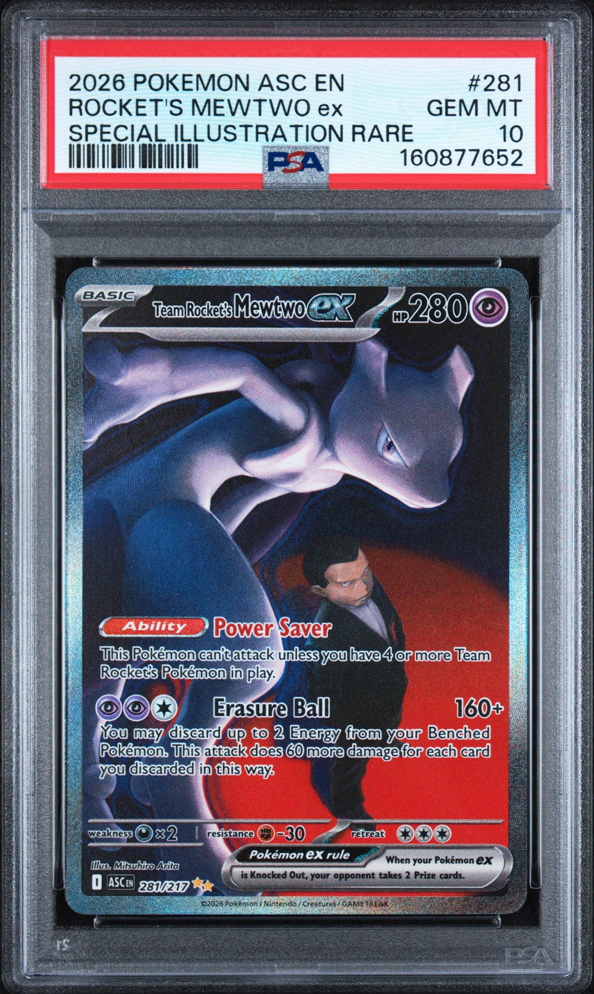 PSA 10 - Special Illustration Rare - Rocket's Mewtwo ex #281