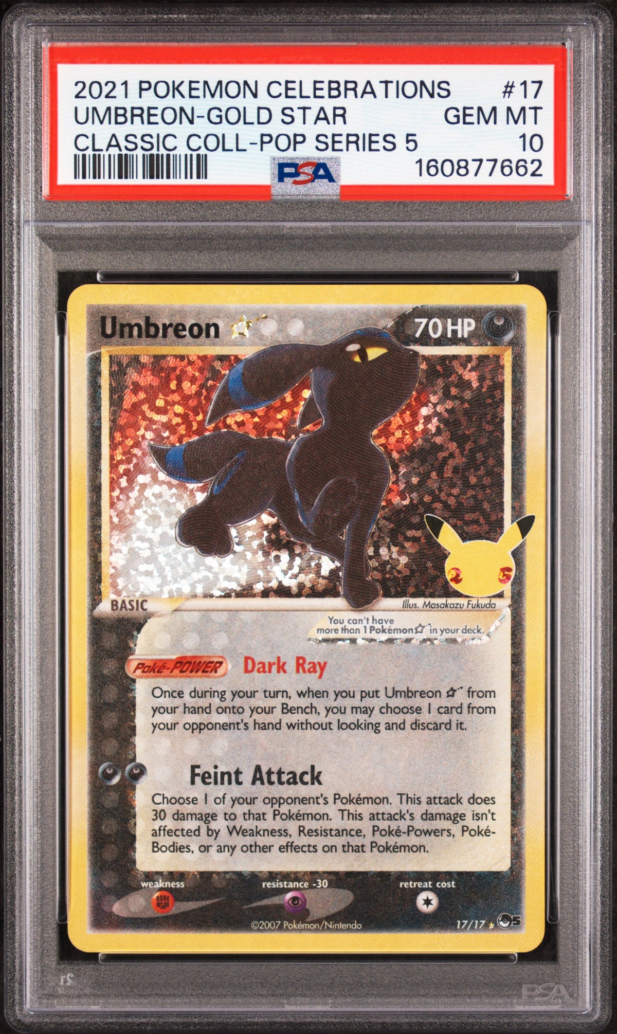 PSA 10 - Classic Coll - Pop Series 5 - Umbreon - Gold Star #17