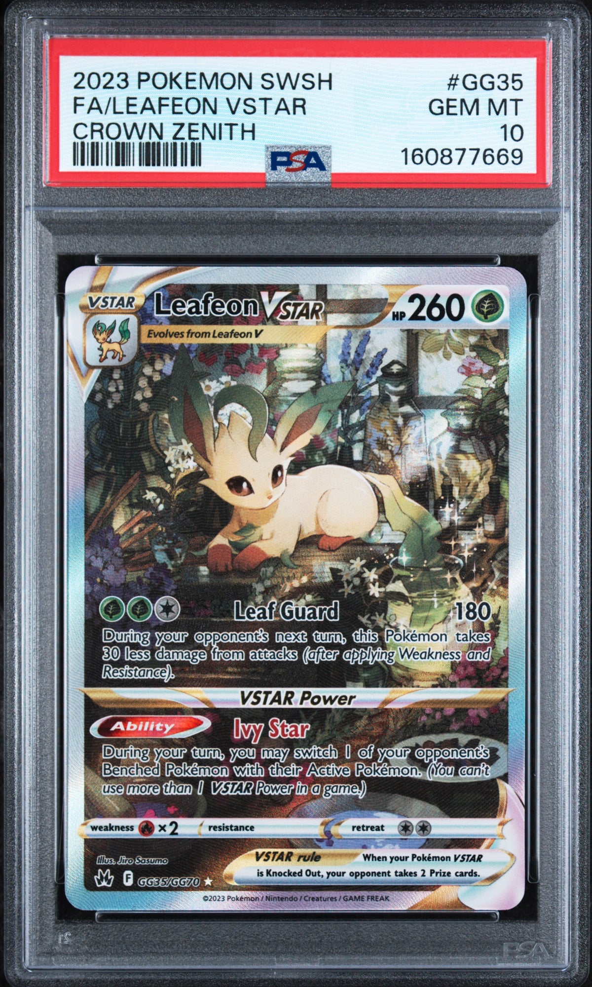 PSA 10 - Crown Zenith - Leafeon VSTAR #GG35