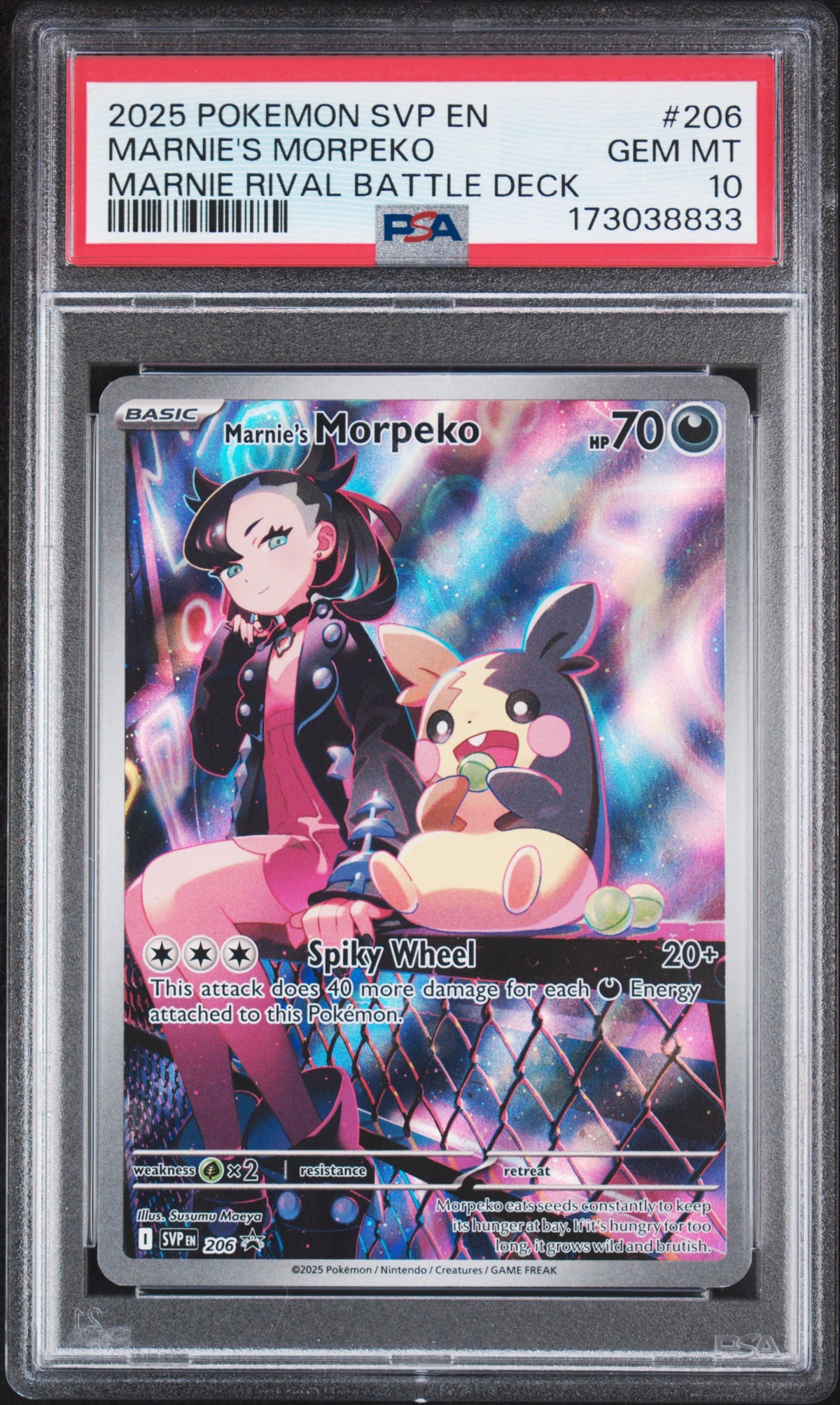 PSA 10 - Marnie Rival Battle Deck - Marnie's Morpeko #206