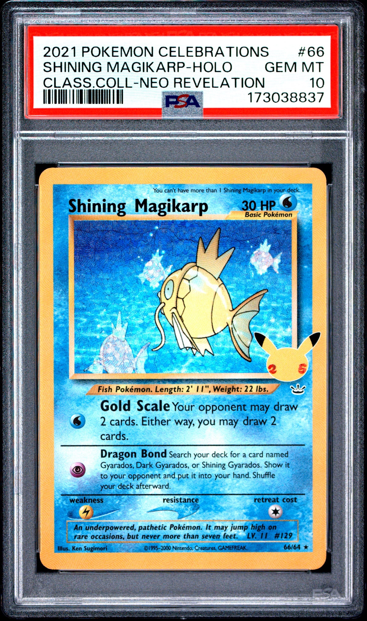 PSA 10 - Class.Coll - Neo Revelation - Shining Magikarp - Holo #66