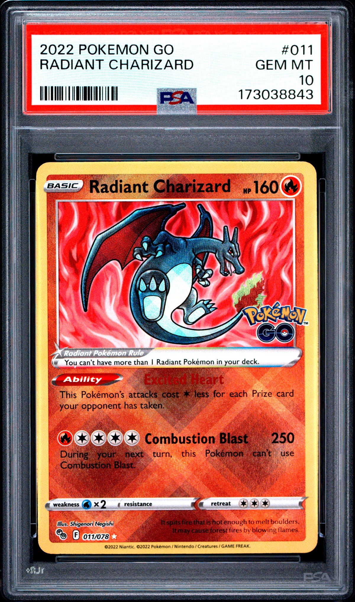 PSA 10 - Radiant Charizard #011