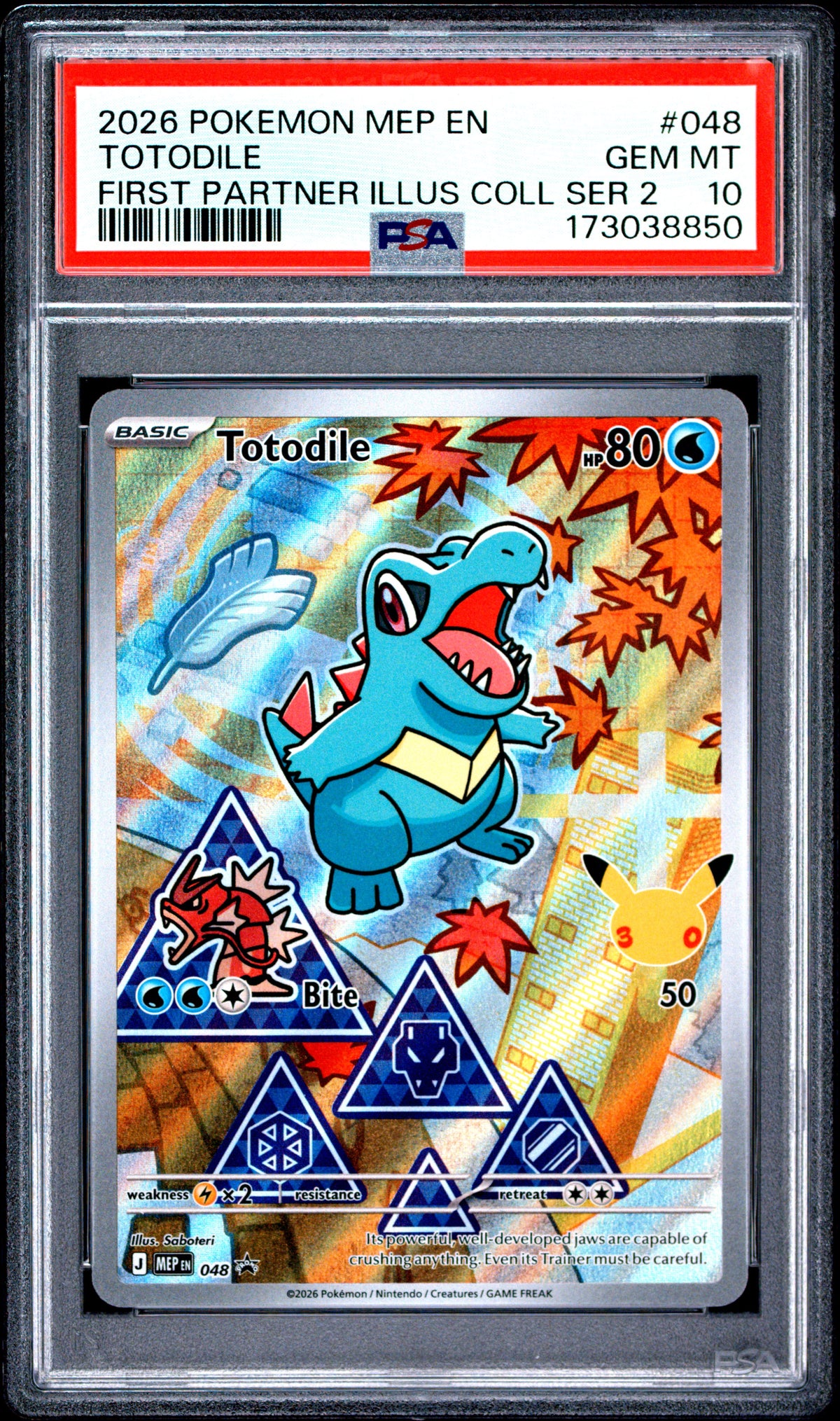 PSA 10 - First Partner Illus Coll Ser 2 - Totodile #048