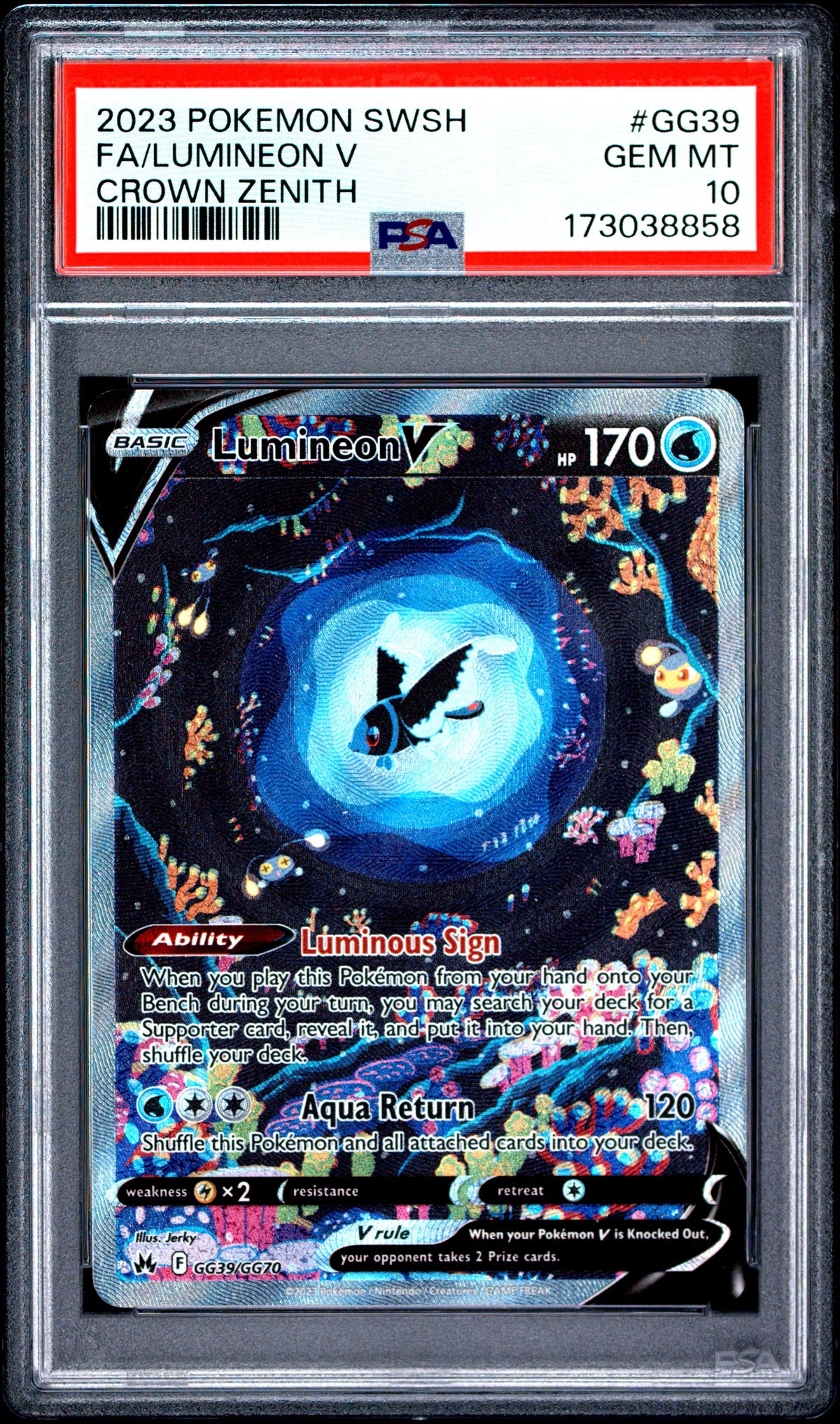 PSA 10 - Crown Zenith - Lumineon V #GG39