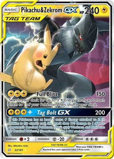 Pikachu & Zekrom GX SM - Team Up (33/181) (Ultra Rare)