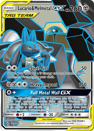 Lucario & Melmetal GX (Full Art) SM - Unbroken Bonds (203/214) (Ultra Rare)