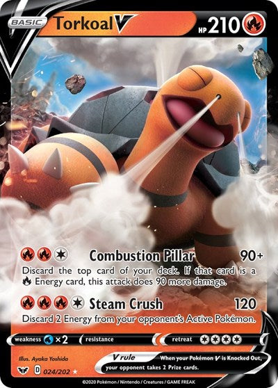 Torkoal V SWSH01: Sword & Shield Base Set (024/202) (Ultra Rare)