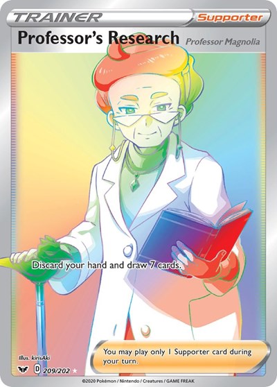 Professor's Research [Professor Magnolia] (Secret) SWSH01: Sword & Shield Base Set (209/202) (Secret Rare)