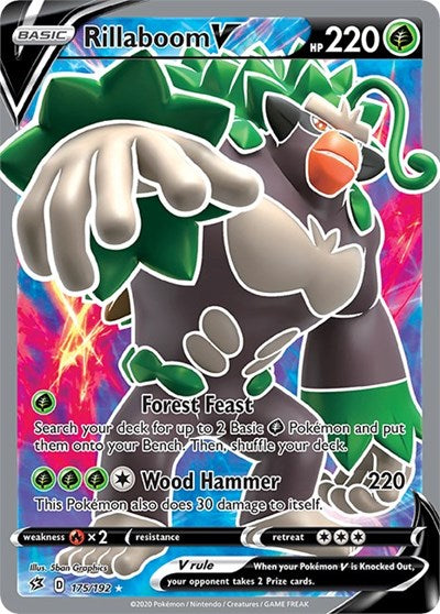 Rillaboom V (Full Art) SWSH02: Rebel Clash (175/192) (Ultra Rare)