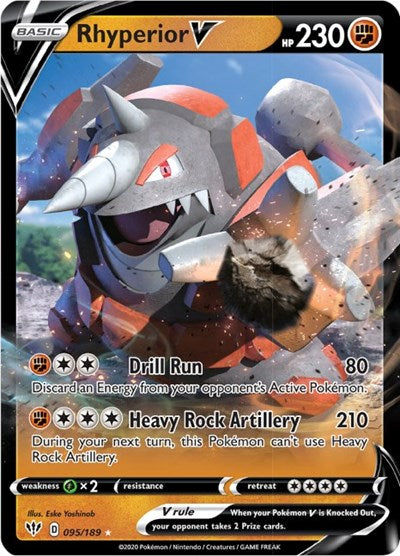 Rhyperior V SWSH03: Darkness Ablaze (095/189) (Ultra Rare)