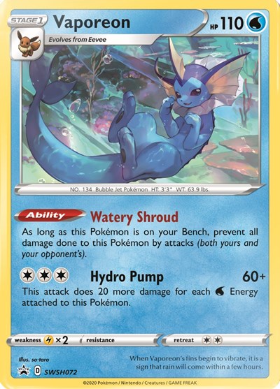 Vaporeon SWSH: Sword & Shield Promo Cards (SWSH072) (Promo)