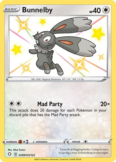 Bunnelby Shining Fates: Shiny Vault (SV097/SV122) (Shiny Holo Rare)
