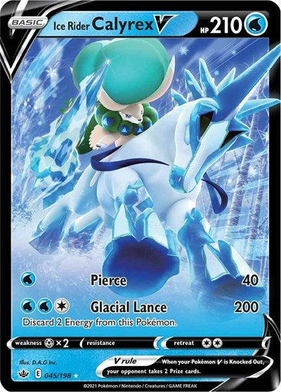 Ice Rider Calyrex V SWSH06: Chilling Reign (045/198) (Ultra Rare)