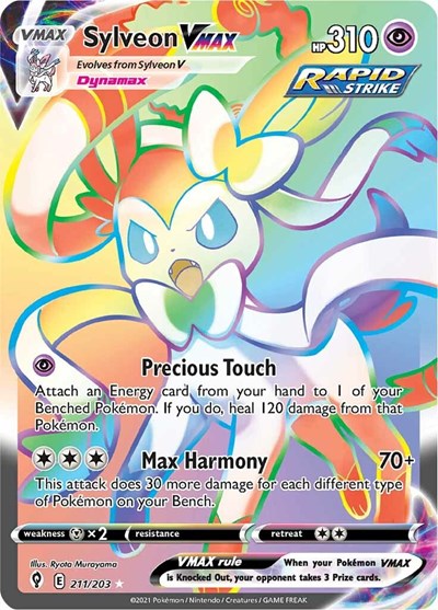 Sylveon VMAX (Secret) SWSH07: Evolving Skies (211/203) (Secret Rare)