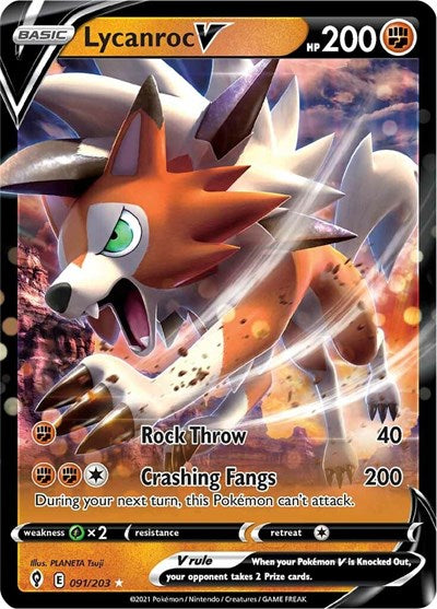 Lycanroc V SWSH07: Evolving Skies (091/203) (Ultra Rare)